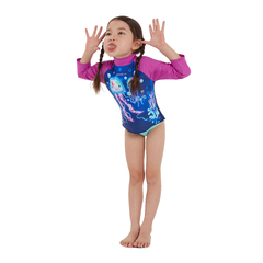 REMERA PROTECCIÓN UV SPEEDO INFANTIL PRINTED RASH TOP AZUL ROSA (718) - comprar online