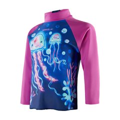 REMERA PROTECCIÓN UV SPEEDO INFANTIL PRINTED RASH TOP AZUL ROSA (718)