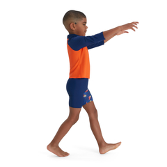 REMERA PROTECCIÓN UV SPEEDO INFANTIL PRINTED RASH TOP NARANJA AZUL (753) en internet