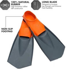 PATAS DE RANA NATACIÓN TYR FLEX FINS ALETAS INTERMEDIA NARANJA NEGRO M = 40-42 - comprar online