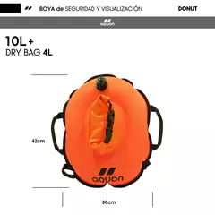 BOYA DE SEGURIDAD AQUON DONUT 10L + DRY BAG 4L NATACIÓN - tienda online