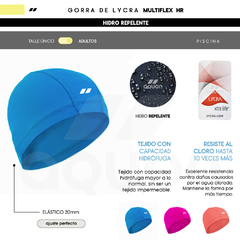 GORRA NATACION AQUON MULTIFLEX HR TELA TURQUESA - comprar online