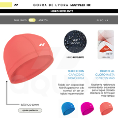 GORRA NATACION AQUON MULTIFLEX HR TELA CORAL FLUO - comprar online