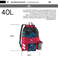 MOCHILA BOLSA DE RED AQUON AIR MESH BAG 40 L NATACIÓN BORDÓ - comprar online