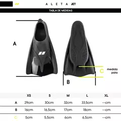 Imagen de ALETAS CORTAS AQUON JET FIN PATAS DE RANA NATACIÓN PILETA