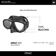 ANTIPARRA MÁSCARA DE BUCEO PINO RIO MASK SNORKELING LUNETA BLACK - comprar online