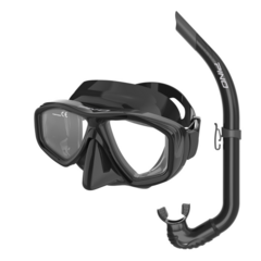 SET SNORKEL Y MÁSCARA PINO SNORKELER ADULTO BUCEO SNORKELING BLACK BLACK