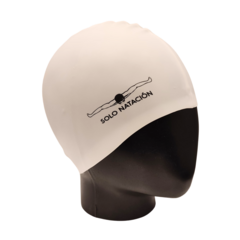 GORRA SOLO NATACIÓN SOFT CAP SILICONA LISA ADULTO BLANCO en internet