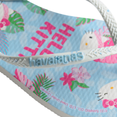 OJOTAS HAVAIANAS KIDS SLIM HELLO KITTY NIÑA BRANCO AZUL (0093) - tienda online