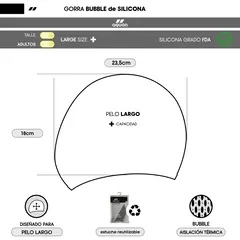 GORRA NATACIÓN AQUON BUBBLE SILICONA PELO LARGO ADULTO ROSA en internet