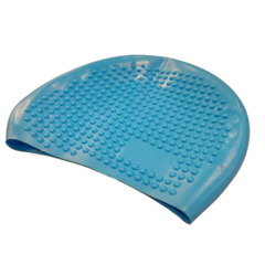 GORRA KONNA BUBBLE SOFT SILICONA PELO LARGO ADULTO CELESTE - SOLO NATACIÓN