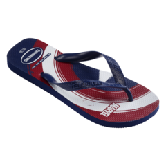 OJOTAS HAVAIANAS TOP MARVEL LOGOMANÍA HOMBRE CAPITÁN AMÉRICA NAVY NAVY (4368) - SOLO NATACIÓN