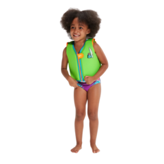 CHALECO SALVAVIDAS SPEEDO PRINTED NATACIÓN INFANTIL VERDE NEGRO CELESTE (069)