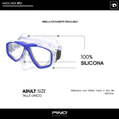 ANTIPARRA MÁSCARA DE BUCEO PINO RIO MASK SNORKELING LUNETA CLEAR BLUE - comprar online