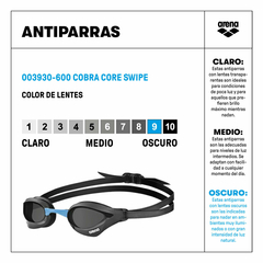 ARENA COBRA CORE SWIPE SMOKE BLACK BLUE (600) - comprar online