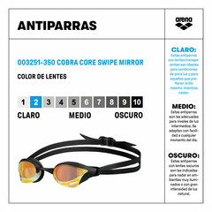 ARENA COBRA CORE SWIPE MIRROR YELLOW COOPER BLACK (350) - comprar online