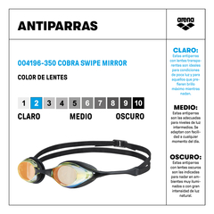 ARENA COBRA SWIPE MIRROR YELLOW COPPER BLACK (350) INDOOR - comprar online