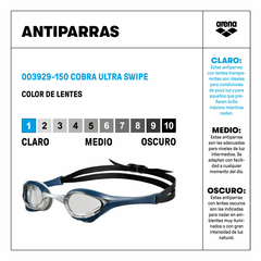 ARENA COBRA ULTRA SWIPE SMOKE CLEAR SHARK GREY (150) - comprar online