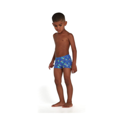 BOXER NATACIÓN SPEEDO INFANTIL COREY CROC DIGITAL NIÑO AZUL VERDE (702)