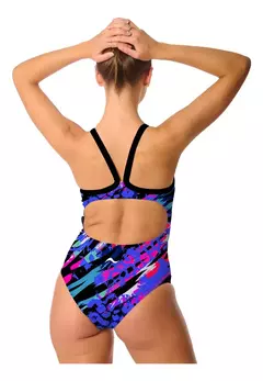 ENTERIZA NATACIÓN HERACLES SAVAGE 1138 ESTAMPADA MUJER 395 VIOLETA en internet