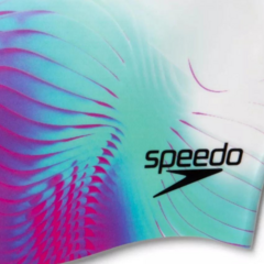 GORRA SPEEDO DIGITAL PRINT 100% SILICONA ADULTOS BLANCO VERDE ROSA (120) - comprar online