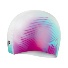 GORRA SPEEDO DIGITAL PRINT 100% SILICONA ADULTOS BLANCO VERDE ROSA (120) en internet