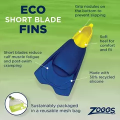 PATAS DE RANA NATACIÓN ZOGGS SHORT BLADE ECO FINS ALETAS BLUE NAVY EU 41-42 - comprar online