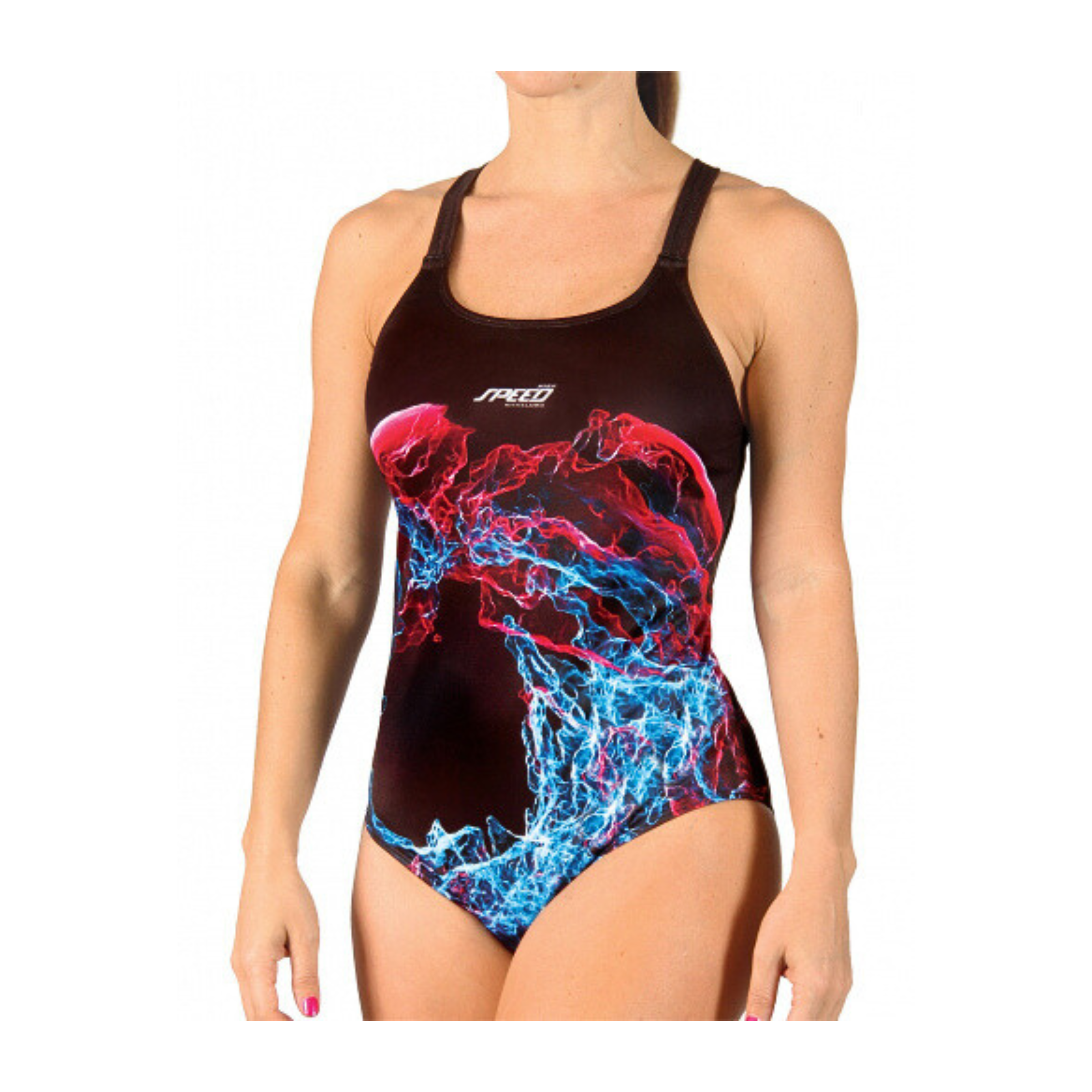 ENTERIZA NATACIÓN SPEED ANTICLORO ESTAMPADA MUJER ART 3814 ELECTRIFY (8P)