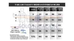 Imagen de MALLA ENTERIZA C/PIERNA NATACIÓN ART 8005 SOLONATACION MUJER BASE NEGRA CON VIVO TURQUESA