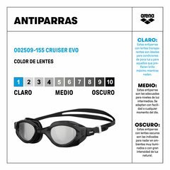 ANTIPARRAS ARENA CRUISER EVO CLEAR BLACK BLACK (155) - comprar online