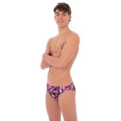 MALLA SLIP NATACIÓN QUICKLY HOMBRE ESTAMPADO ART 1301 GEOMETRICO FUCSIA