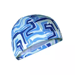 GORRA NATACIÓN AQUON MULTIFLEX ESTAMPADA LYCRA TEJIDO JUNIOR AZUL