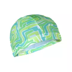 GORRA NATACIÓN AQUON MULTIFLEX ESTAMPADA LYCRA TEJIDO JUNIOR VERDE