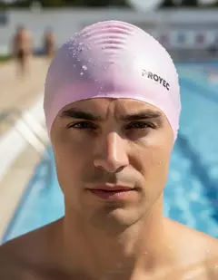GORRA NATACIÓN PROYEC 403 SILICONA ADULTO LISAS LILA en internet