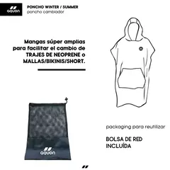 PONCHOS AQUON WINTER TOALLA JUNIOR NATACIÓN DEPORTES GRIS - SOLO NATACIÓN