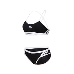 MALLA BIKINI NATACIÓN ARENA MUJER ICONS CROSS MAXLIFE ECO BLACK WHITE (501) - comprar online