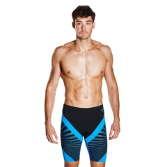 CALZA NATACIÓN SPEEDO CHEVRON SPLICE HOMBRE ENDURANCE+ NEGRO AZUL (558)