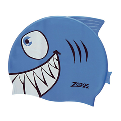 GORRA DE NATACIÓN ZOGGS CHARACTER SILICONA JUNIOR BLUE JAWS