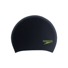 GORRA DE NATACIÓN SPEEDO LONG HAIR JUNIOR CABELLO LARGO NEGRO AMARILLO (090)