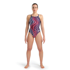 ENTERIZA NATACIÓN ARENA MARBLED LIGHTDROP MAXLIFE ECO MUJER NAVY RED MULTI (740) - comprar online