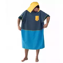 Imagen de BEACH PONCHO ADULTOS ORIGAMI DE SECADO RÁPIDO MARINO FRANCIA AMARILLO M 98 X 80 CM