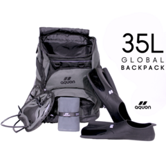 Imagen de MOCHILA DE NATACIÓN AQUON GLOBAL 35 LITROS LISAS GRIS NEGRO