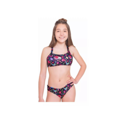 MALLA BIKINI NATACIÓN QUICKLY JUVENIL ESTAMPADA ART N1292 NEGRO