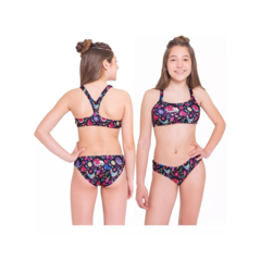 MALLA BIKINI NATACIÓN QUICKLY JUVENIL ESTAMPADA ART N1292 NEGRO en internet