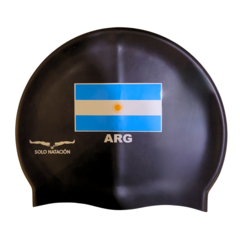 GORRA DE NATACIÓN SOLO NATACIÓN ARGENTINA SILICONA NEGRO