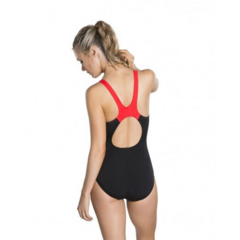 ENTERIZA SPEEDO BOOM SPLICE MUJER ENDURANCE+ NEGRO ROJO (559) - comprar online