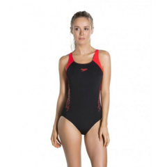 ENTERIZA SPEEDO BOOM SPLICE MUJER ENDURANCE+ NEGRO ROJO (559)