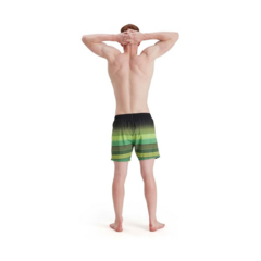 MALLA SHORT NATACIÓN SPEEDO WATERSHORT PLACEMENT LEISURE 16 NEGRO VERDE (554) en internet