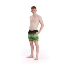 MALLA SHORT NATACIÓN SPEEDO WATERSHORT PLACEMENT LEISURE 16 NEGRO VERDE (554)