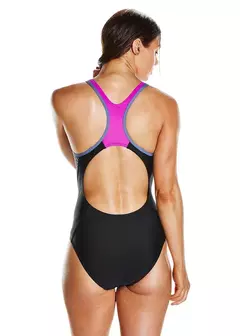 ENTERIZA SPEEDO FIT LANEBACK MUJER ENDURANCE10 NEGRO VIOLETA (561) - SOLO NATACIÓN